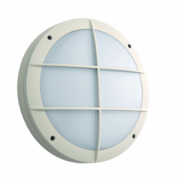 Saxby 69233 Saxby Luik Grill Casing IP65 18W - Textured Matt White Paint & Opal Pc 2