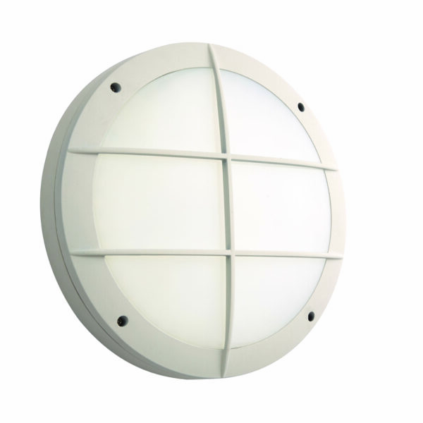Saxby 69233 Saxby Luik Grill Casing IP65 18W - Textured Matt White Paint & Opal Pc 1