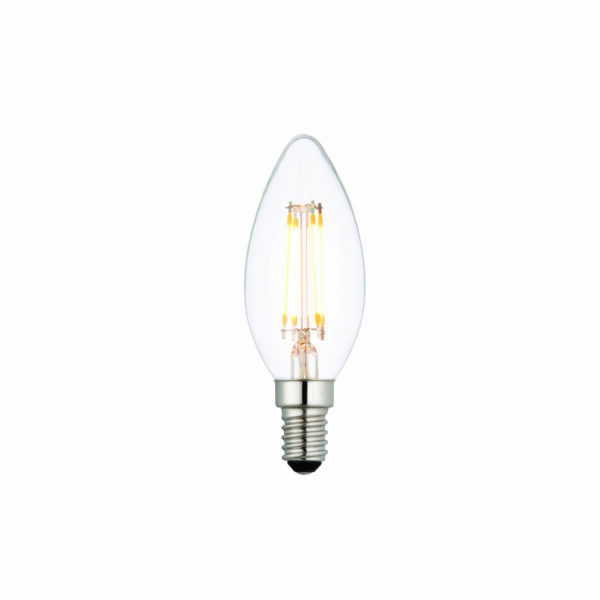 Saxby 76798 Saxby 76798 E14 LED Filament Candle Dimmable 4W 2700K Warm White 1