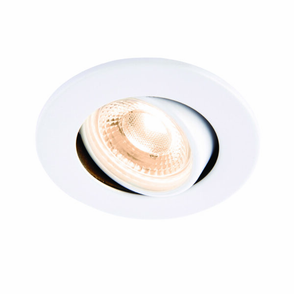 Saxby 78520 Saxby ShieldECO 800 Tilt Matt White 8.5W - 3000K Warm White 3