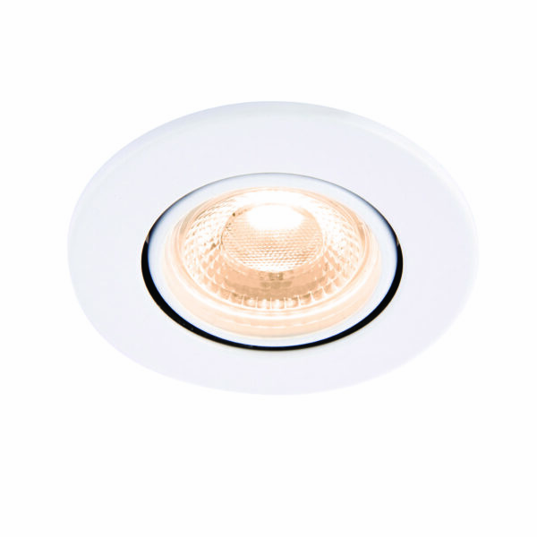 Saxby 78520 Saxby ShieldECO 800 Tilt Matt White 8.5W - 3000K Warm White 5