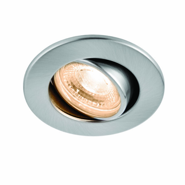 Saxby 78522 Saxby ShieldECO 800 Tilt Satin Nickel 8.5W - 3000K Warm White 3