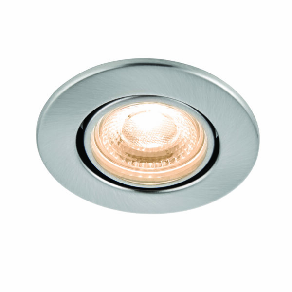 Saxby 78522 Saxby ShieldECO 800 Tilt Satin Nickel 8.5W - 3000K Warm White 5
