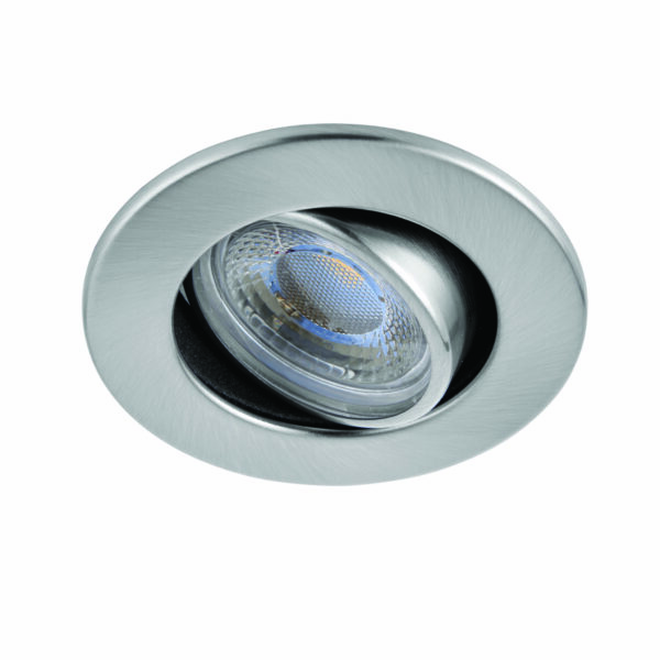 Saxby 78523 Saxby ShieldECO 800 Tilt Satin Nickel 8.5W - 4000K Cool White 4