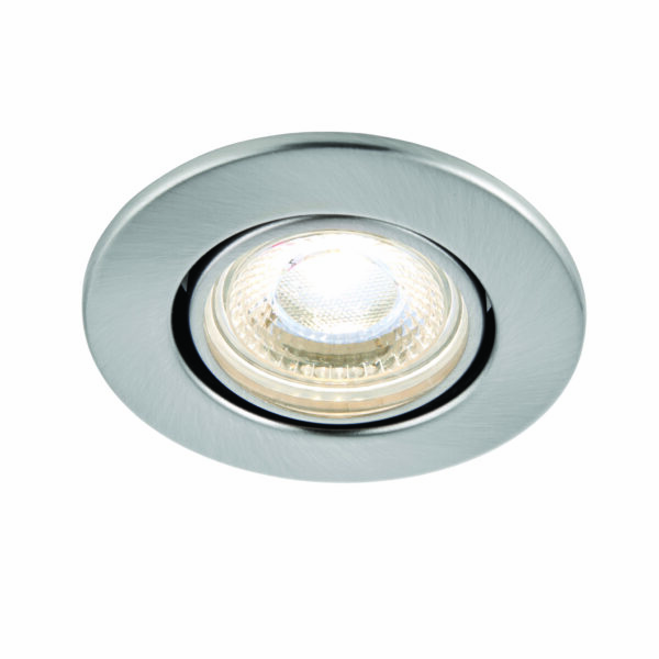 Saxby 78523 Saxby ShieldECO 800 Tilt Satin Nickel 8.5W - 4000K Cool White 5