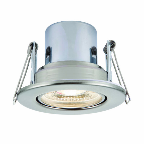 Saxby 78523 Saxby ShieldECO 800 Tilt Satin Nickel 8.5W - 4000K Cool White 1