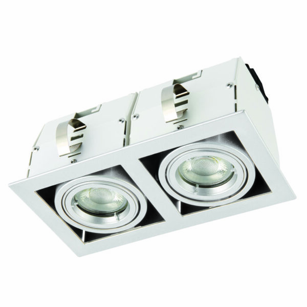 Saxby 78536 Saxby Garrix Silver Twin GU10 2