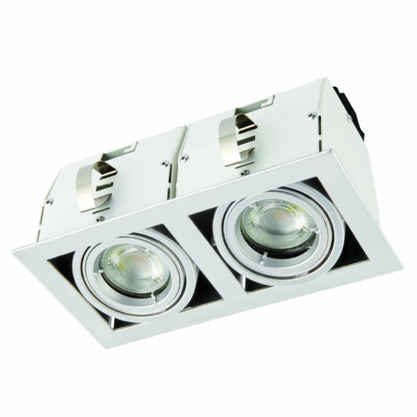 Saxby 78536 Saxby Garrix Silver Twin GU10 4