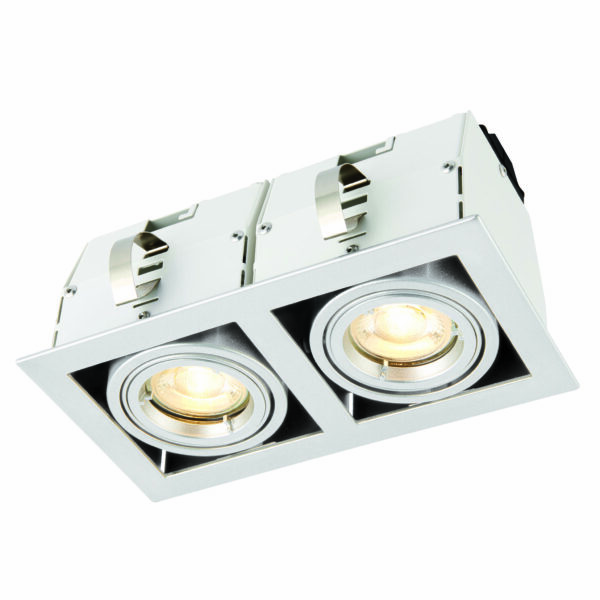 Saxby 78536 Saxby Garrix Silver Twin GU10 1