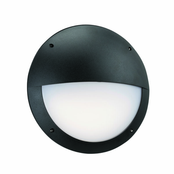 Saxby 78608 Saxby Seran Microwave Eyelid IP65 12W - Matt Black Textured & Opal Pc 3