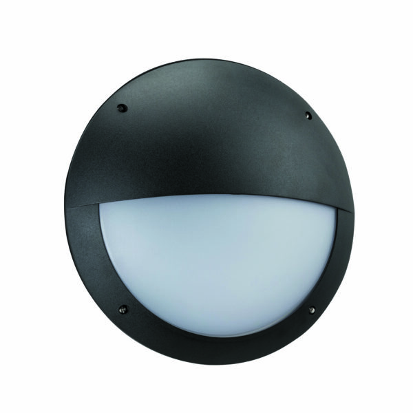 Saxby 78608 Saxby Seran Microwave Eyelid IP65 12W - Matt Black Textured & Opal Pc 4