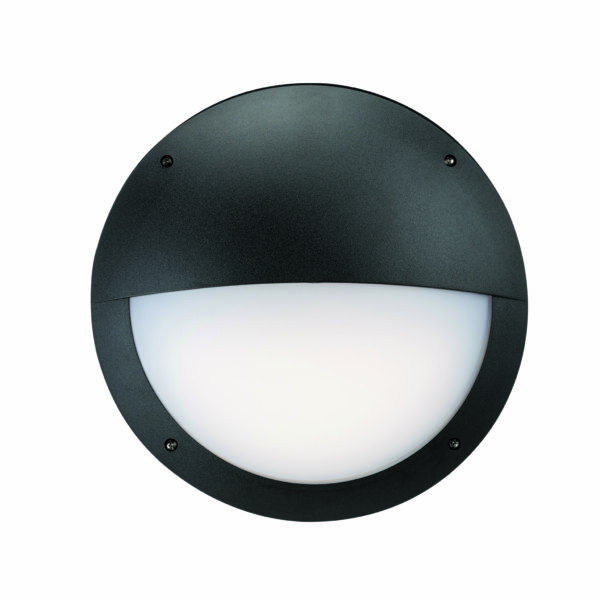 Saxby 78608 Saxby Seran Microwave Eyelid IP65 12W - Matt Black Textured & Opal Pc 5