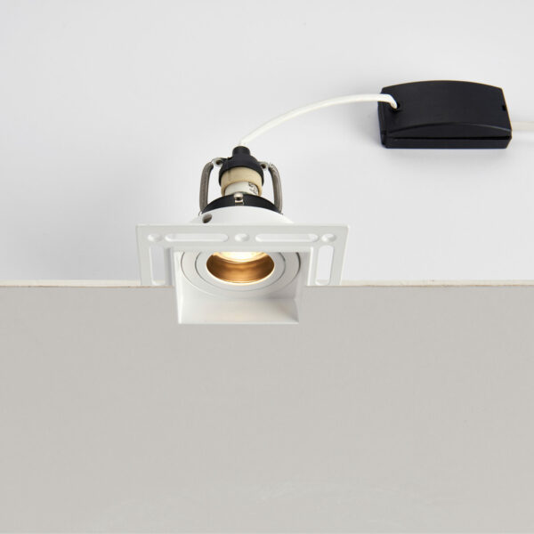 Saxby 78955 Saxby Trimless Downlight Square Matt White GU10 6