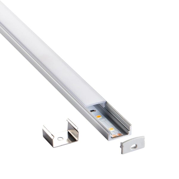 Saxby 80497 Saxby RigelSLIM Surface Aluminium Profile/Extrusion - 2m Silver 7