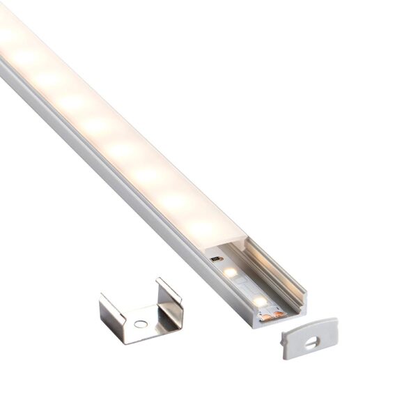 Saxby 80497 Saxby RigelSLIM Surface Aluminium Profile/Extrusion - 2m Silver 8