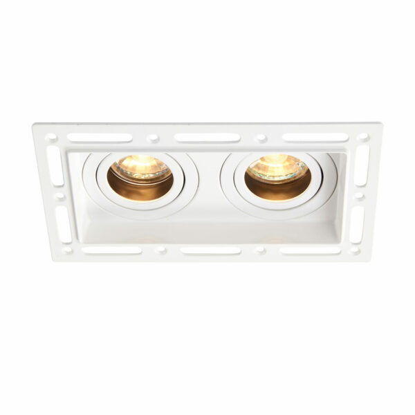 Saxby 94754 Saxby Trimless Downlight Twin Matt White GU10 3