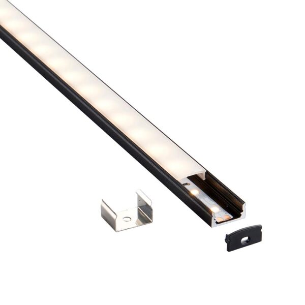 Saxby 94946 Saxby RigelSLIM Surface Aluminium Profile/Extrusion - 2m Black 8