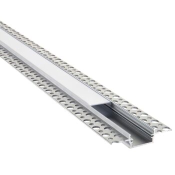 Saxby 94948 Saxby Rigel Plaster-in Wide Aluminium Profile/Extrusion - 2m Silver 2