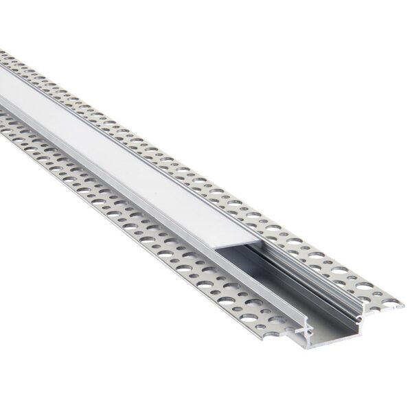 Saxby 94948 Saxby Rigel Plaster-in Wide Aluminium Profile/Extrusion - 2m Silver 2