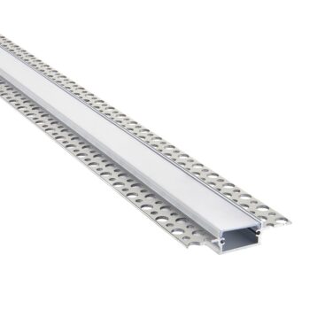 Saxby 94948 Saxby Rigel Plaster-in Wide Aluminium Profile/Extrusion - 2m Silver 1