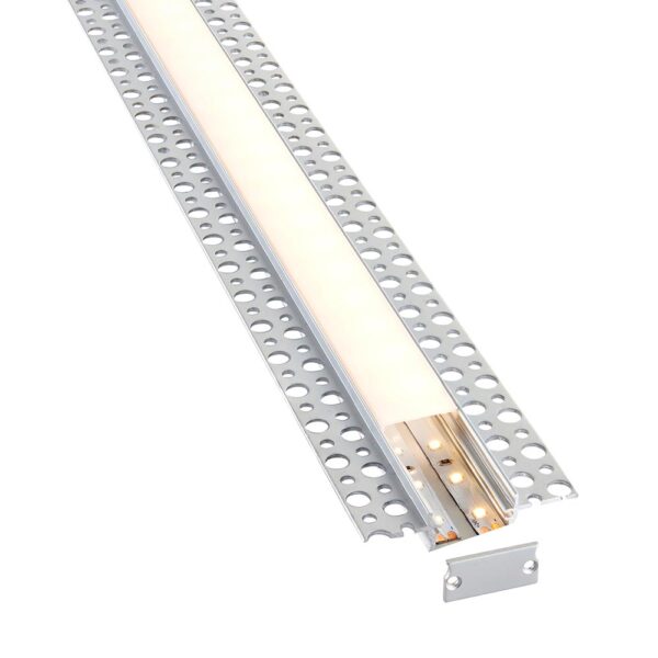Saxby 94948 Saxby Rigel Plaster-in Wide Aluminium Profile/Extrusion - 2m Silver 7