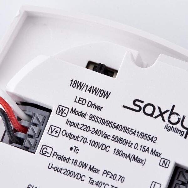Saxby 95541 Saxby HeroPro CCT Tri Wattage LED Bulkhead Microwave - 18W 3000K/4000K/6000K 4