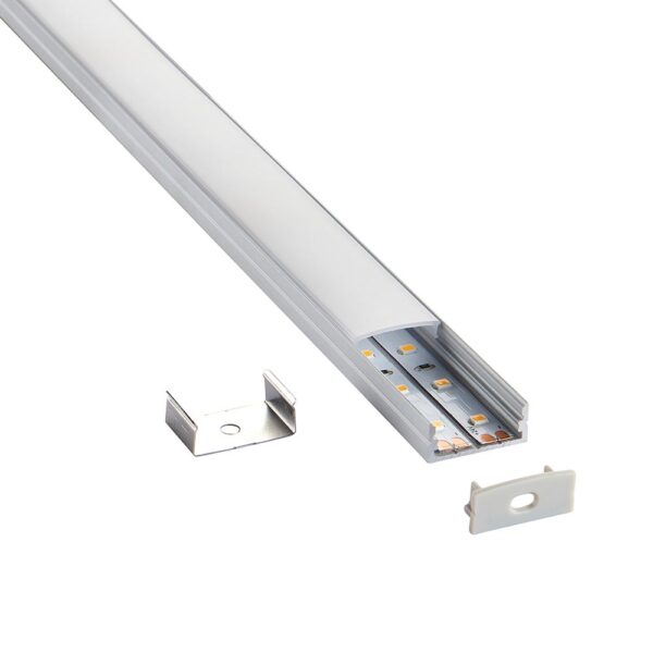 Saxby 97735 Saxby RigelSLIM Surface Wide Aluminium Profile/Extrusion - 2m Silver 7