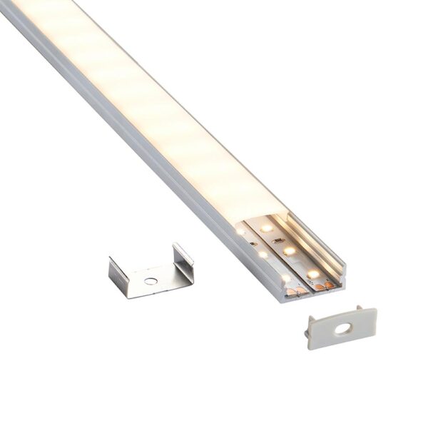 Saxby 97735 Saxby RigelSLIM Surface Wide Aluminium Profile/Extrusion - 2m Silver 8