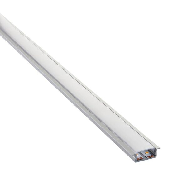 Saxby 97736 Saxby RigelSLIM Recessed Wide Aluminium Profile/Extrusion - 2m Silver 3