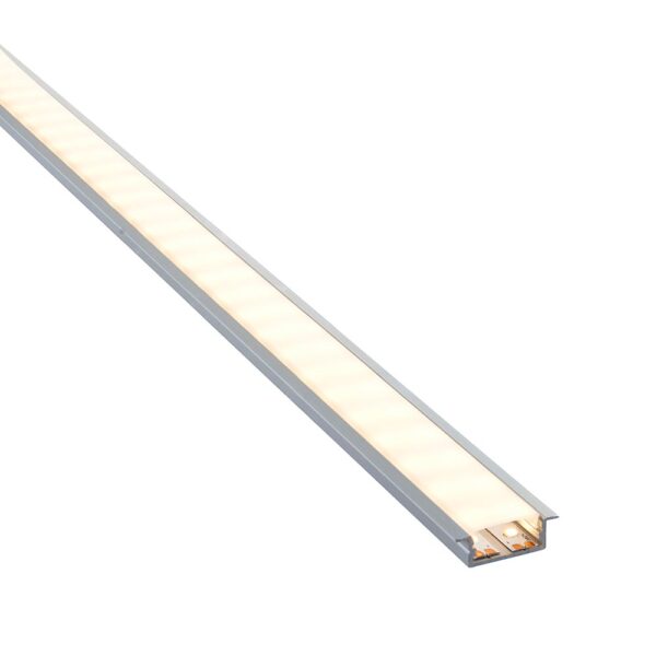 Saxby 97736 Saxby RigelSLIM Recessed Wide Aluminium Profile/Extrusion - 2m Silver 4
