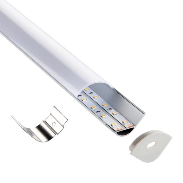Saxby 97737 Saxby Rigel Corner Wide Aluminium Profile/Extrusion - 2m Silver 7