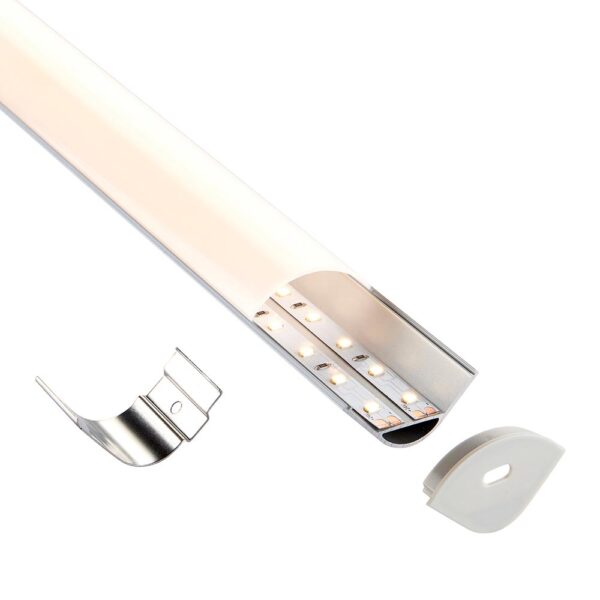 Saxby 97737 Saxby Rigel Corner Wide Aluminium Profile/Extrusion - 2m Silver 8