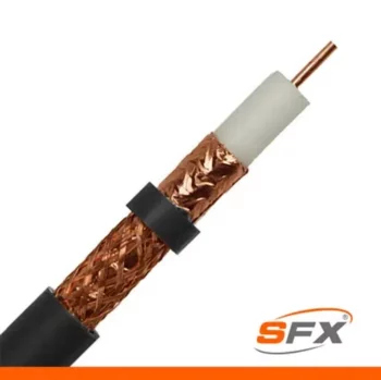 Securi-Flex SFX/100-PREM-PVC-BLK SFX100 Low Loss PVC Coaxial Cable - Black - 100m