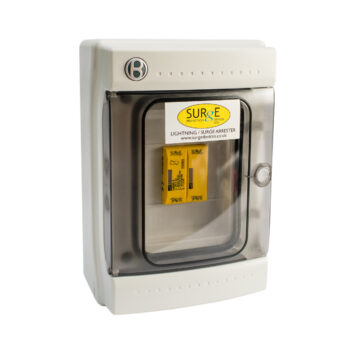 Surge Devices 10020/2ENC Surge Devices Type 1+2+3 25kA Single Phase Lightning and Surge Arrester with Indication in IP65 Polycarbonate Enclosure