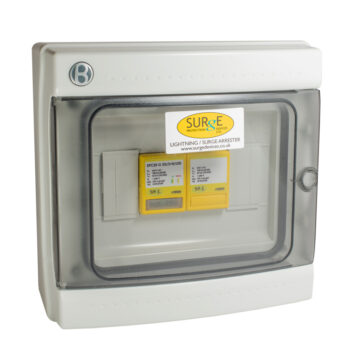 Surge Devices 10812/LEDENC Surge Devices Type 1+2+3 50kA Single Phase SPD with All/Full Mode Protection & LED Indication in IP65 Polycarbonate Enclosure