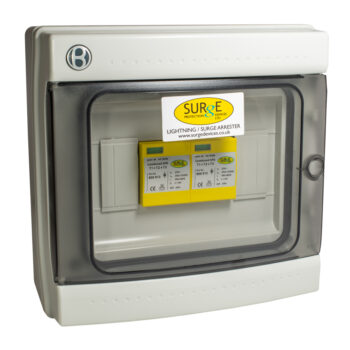 Surge Devices 800912ENC Surge Devices Type 1+2+3 50kA Single Phase SPD with Window Indication and Pluggable Modules in IP65 Polycarbonate Enclosure