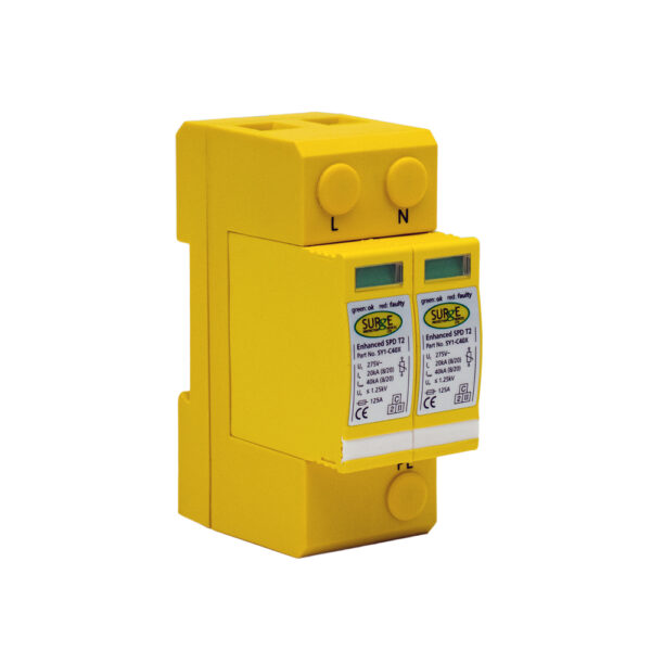 Surge Devices SY1-C40X Surge Devices Type 2 20kA/40kA Single Phase SPD with Window Indication