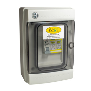 Surge Devices SY1-C40XENCM Surge Devices Type 2 20kA/40kA Single Phase SPD with Window Indication & 1P 32A MCB in IP65 Polycarbonate Enclosure