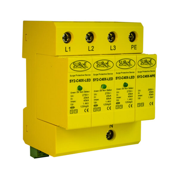 Surge Devices SY2-C40XLED Surge Devices Type 2 20kA/40kA 3 Phase SPD with LED Indication