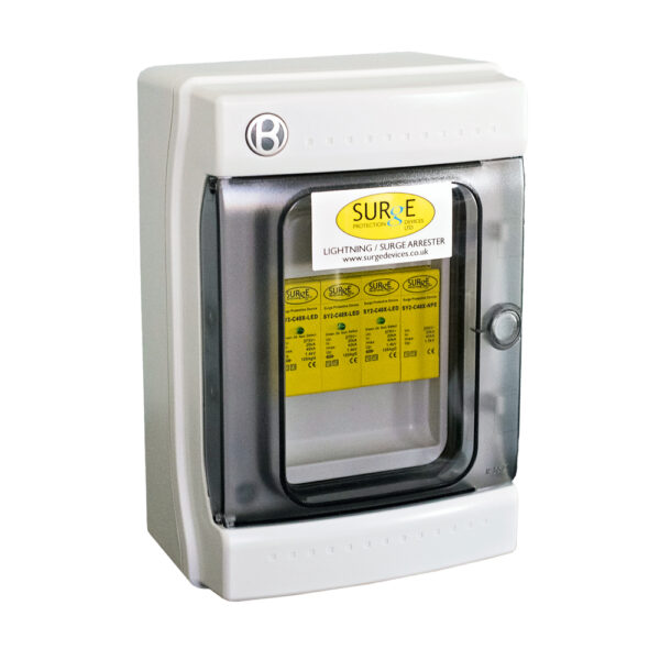 Surge Devices SY2-C40XLEDENC Surge Devices Type 2 20kA/40kA 3 Phase SPD with LED Indication in IP65 Polycarbonate Enclosure