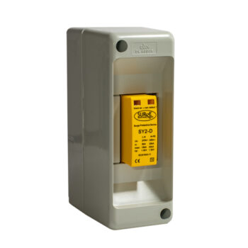 Surge Devices SY2-D/ENC Surge Devices Type 2+3 Single Module 2P SPD with Replaceable Modules and Window Indication in A 2 Module Box