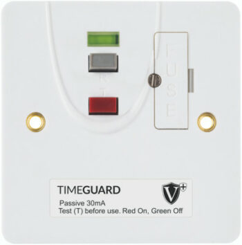 Timeguard RCD11WPVN Timeguard Valiance+ RCD Protected Passive Single Gang Fused Connection Unit - White - 35 mm Back Box 2