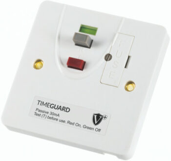 Timeguard RCD11WPVN Timeguard Valiance+ RCD Protected Passive Single Gang Fused Connection Unit - White - 35 mm Back Box 1