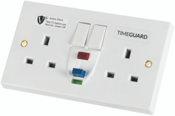 Timeguard RCDO5WAVN Timeguard RCD Protected Double Gang White Switched Socket – Active 1