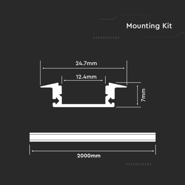 V-Tac 3350 LED Profile Recess Mounted Kit 3350 3