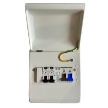 WCED 3 Way Garage Metal SPD Consumer Unit with 6/16A RCBOs