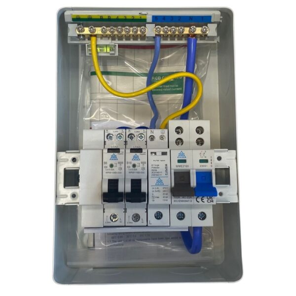 WCED 3 Way Garage Metal SPD Consumer Unit with 6/16A RCBOs