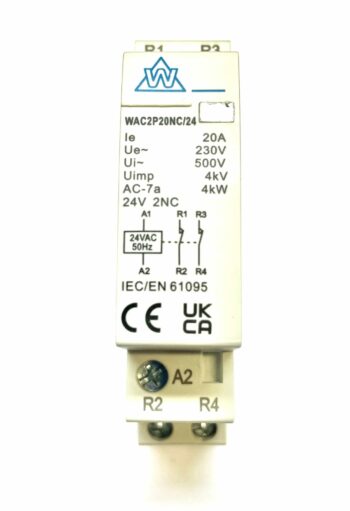 WCED WAC2P20NC/24 WCED 2 Pole 20A 24V Normally Closed AC Contactor 1