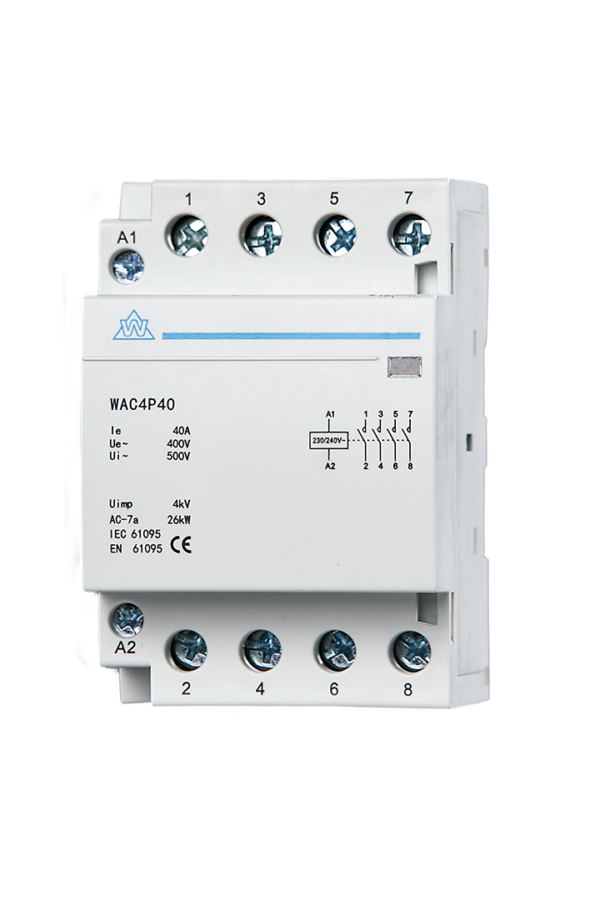 WCED WAC4P20 WCED 4 Pole 20A 4NO AC Contactor 1