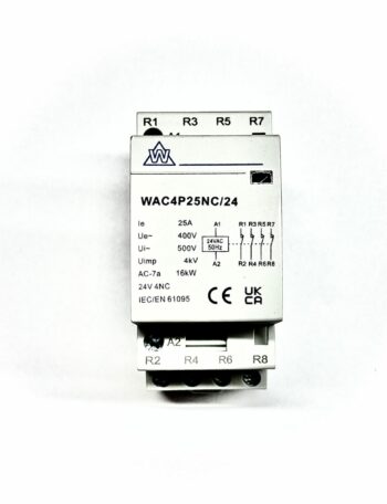 WCED WAC4P25NC/24 WCED 4 Pole 25A 24V Normally Closed AC Contactor 1